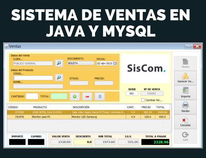 Sistemas de Ventas en Java y Mysql con Codigo Fuente Incluido